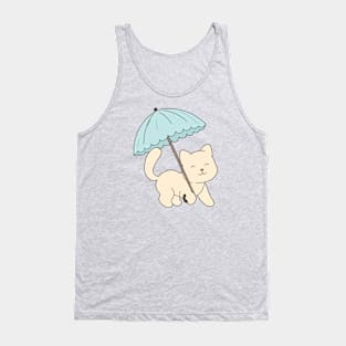 Cute cat with umbrella Tank Top